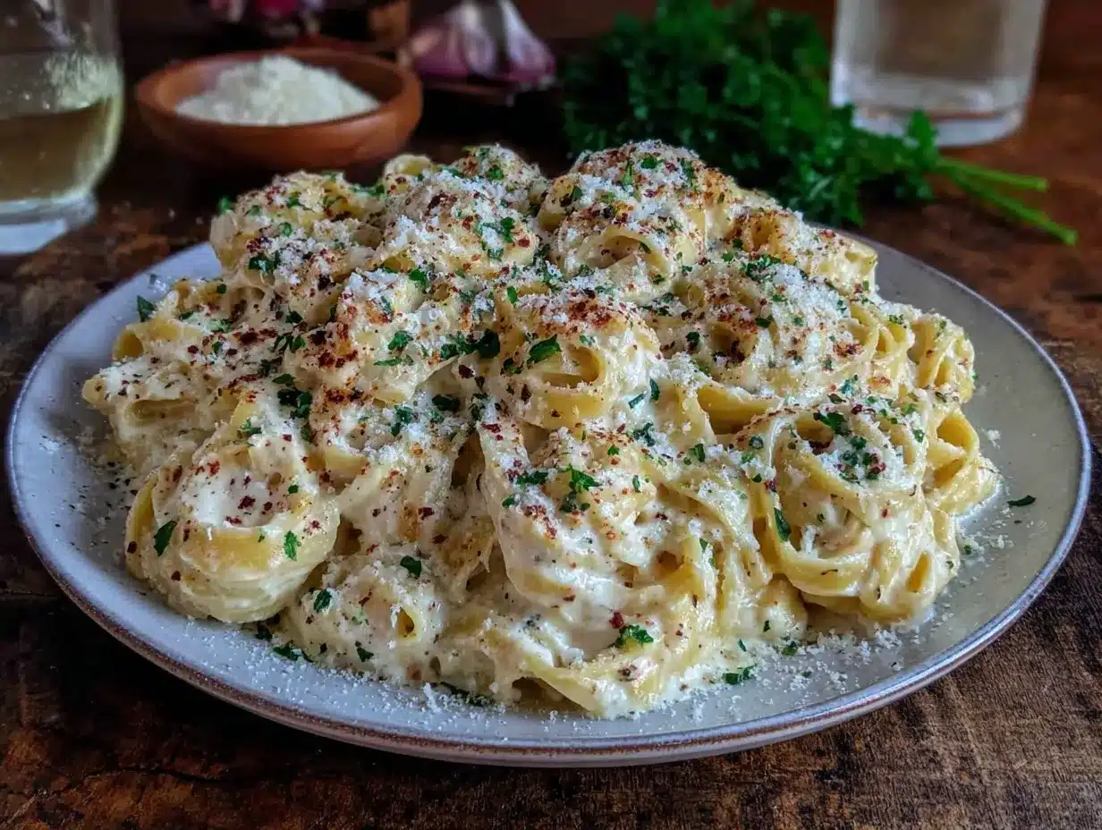 Creamy Fettuccine Alfredo preparation steps