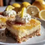 creamy lemon cheesecake bars - featured image