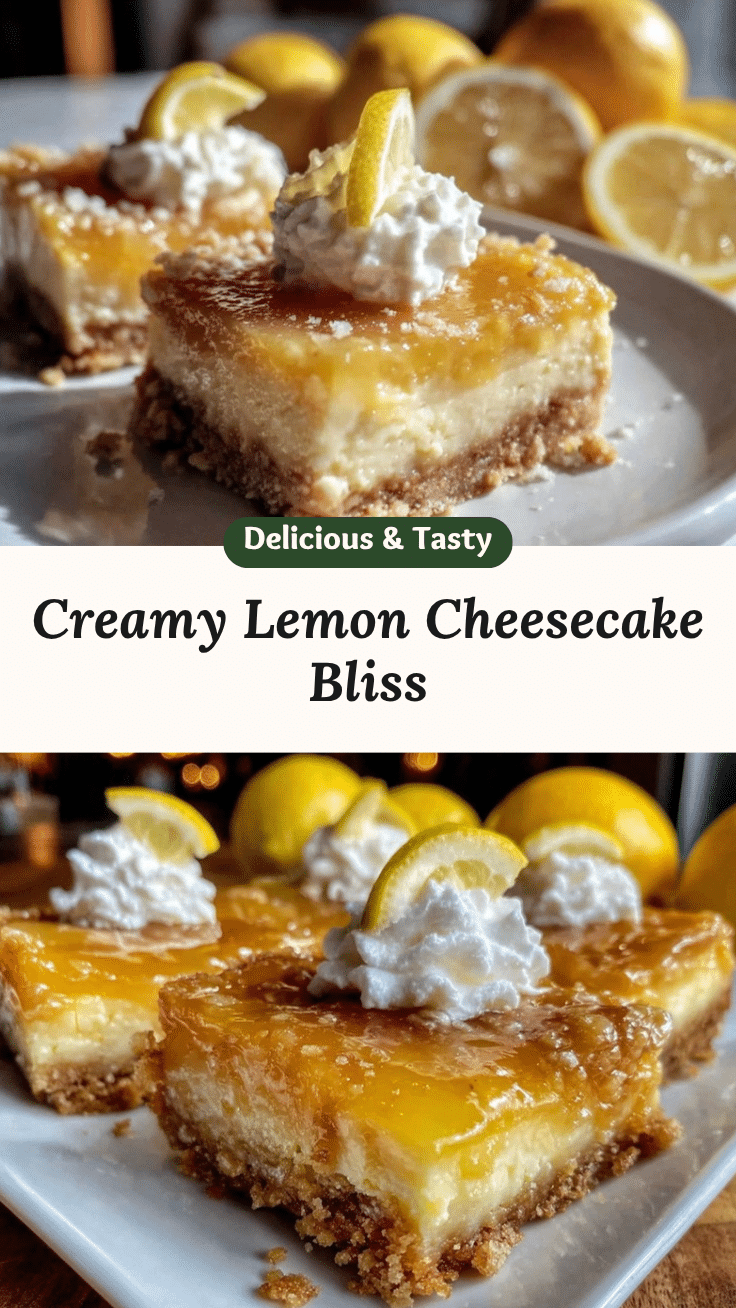 creamy lemon cheesecake bars recipe