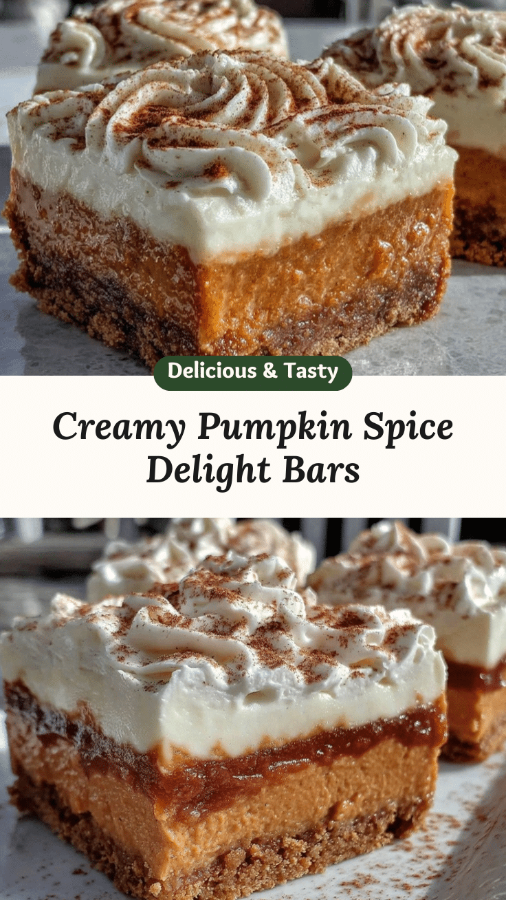 Creamy Pumpkin Delight Bars recipe