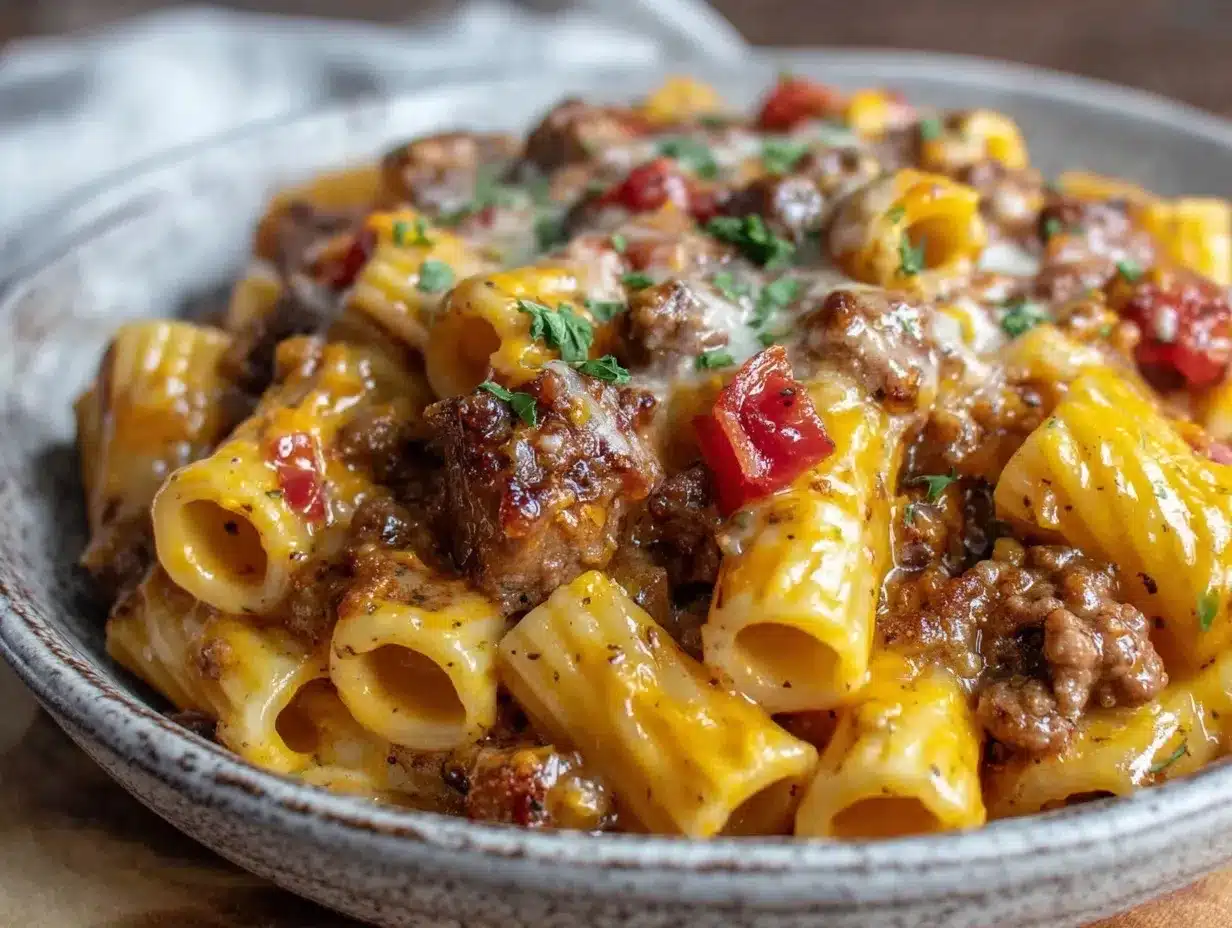 Creamy Rotel Pasta preparation steps