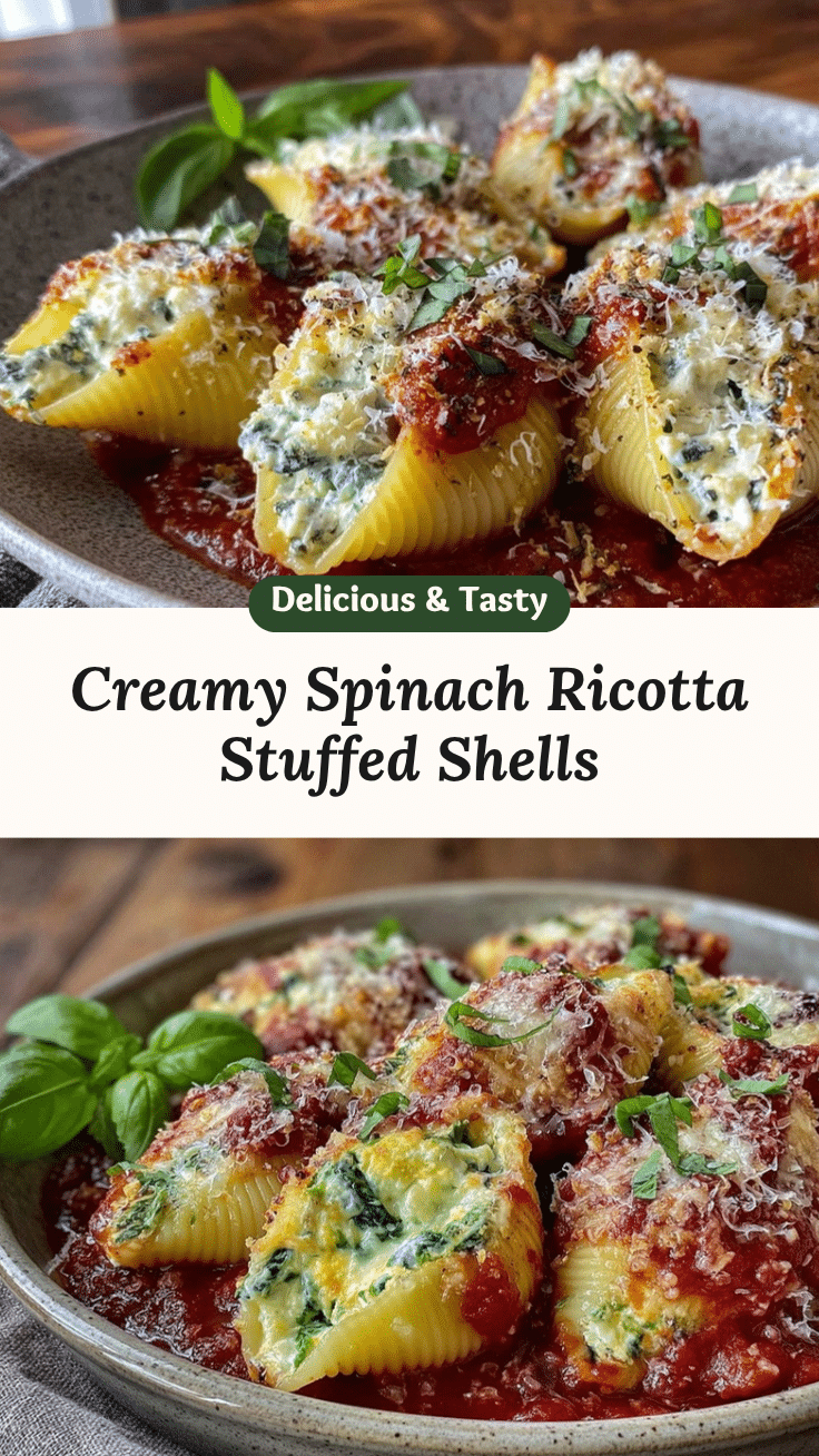 creamy spinach ricotta stuffed shells recipe
