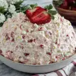 creamy strawberry jello fluff salad - featured image