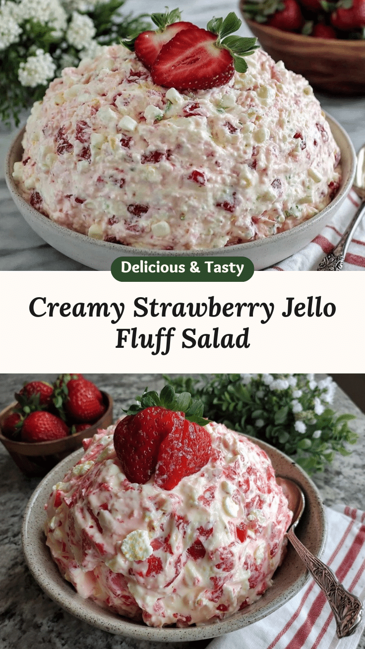 creamy strawberry jello fluff salad recipe