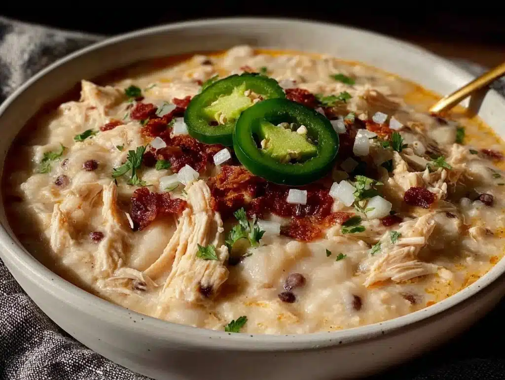 creamy white chicken chili - featured image