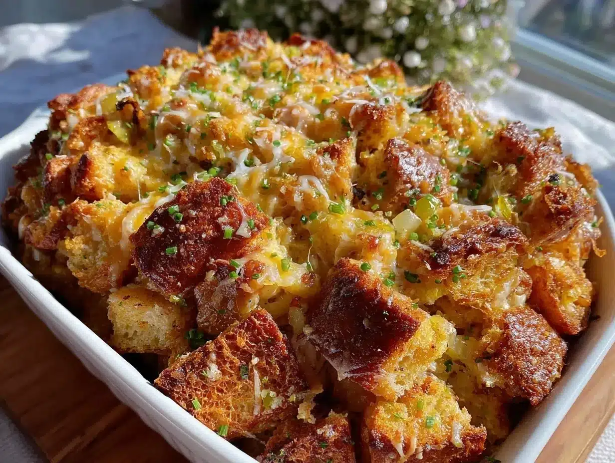 Crispy Cheesy Chicken and Stuffing Casserole preparation steps