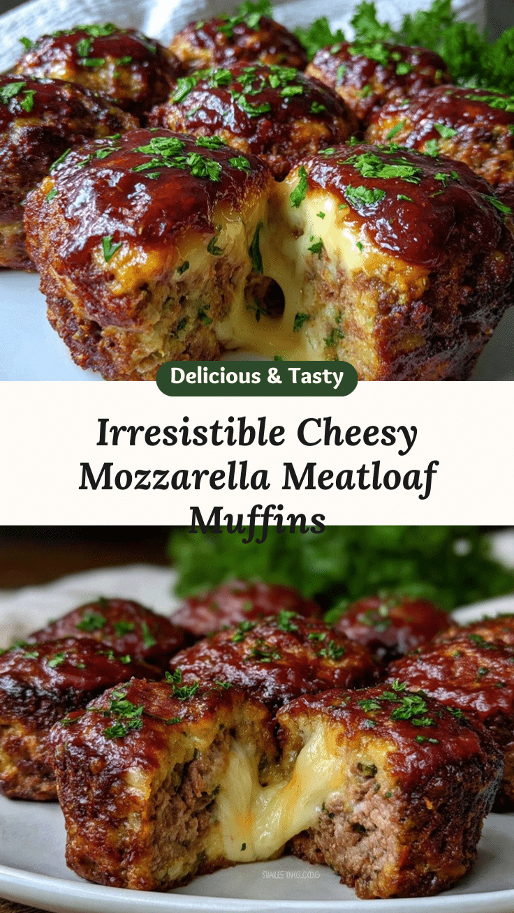crispy cheesy mozzarella stuffed meatloaf muffins recipe