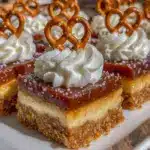 crispy salted caramel pretzel bars - featured image