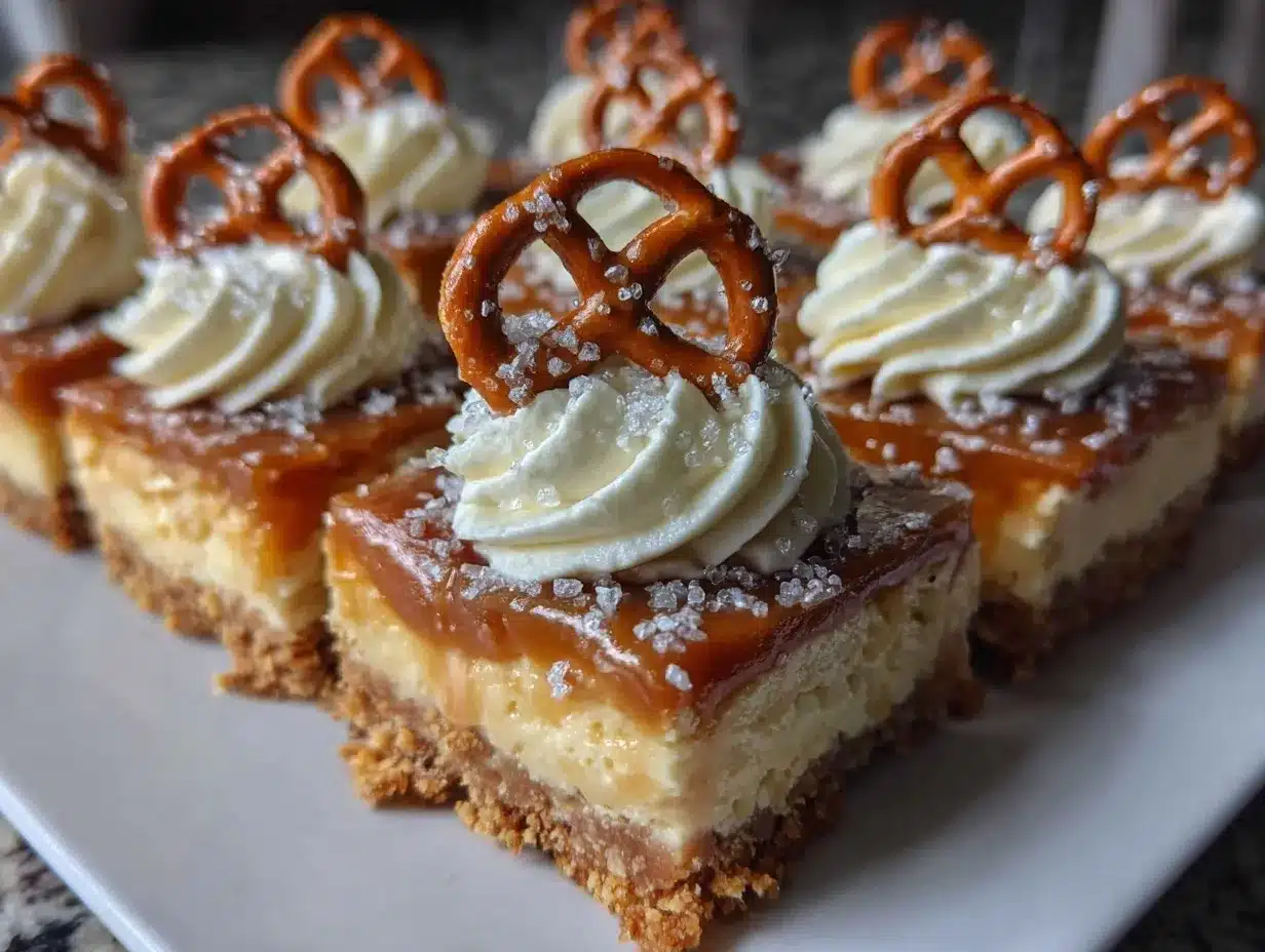 crispy salted caramel pretzel bars preparation steps