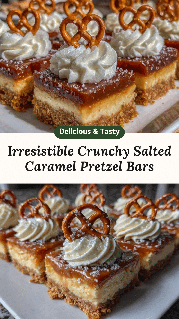crispy salted caramel pretzel bars recipe