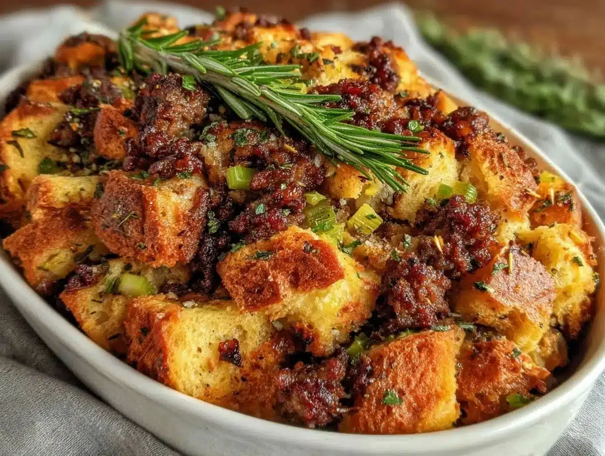 crispy sourdough stuffing preparation steps