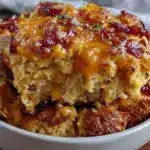 crockpot cheddar bacon stuffing - featured image