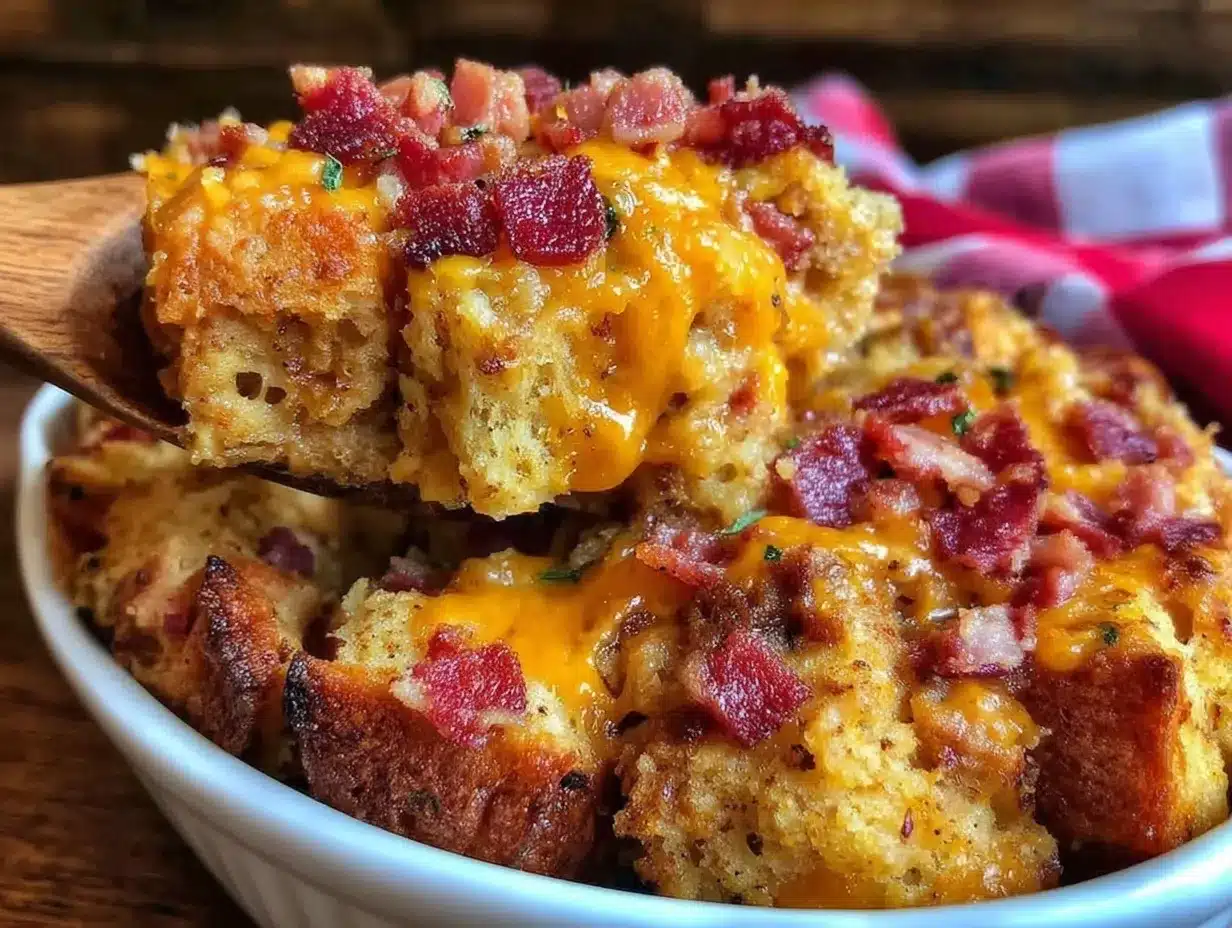 crockpot cheddar bacon stuffing preparation steps