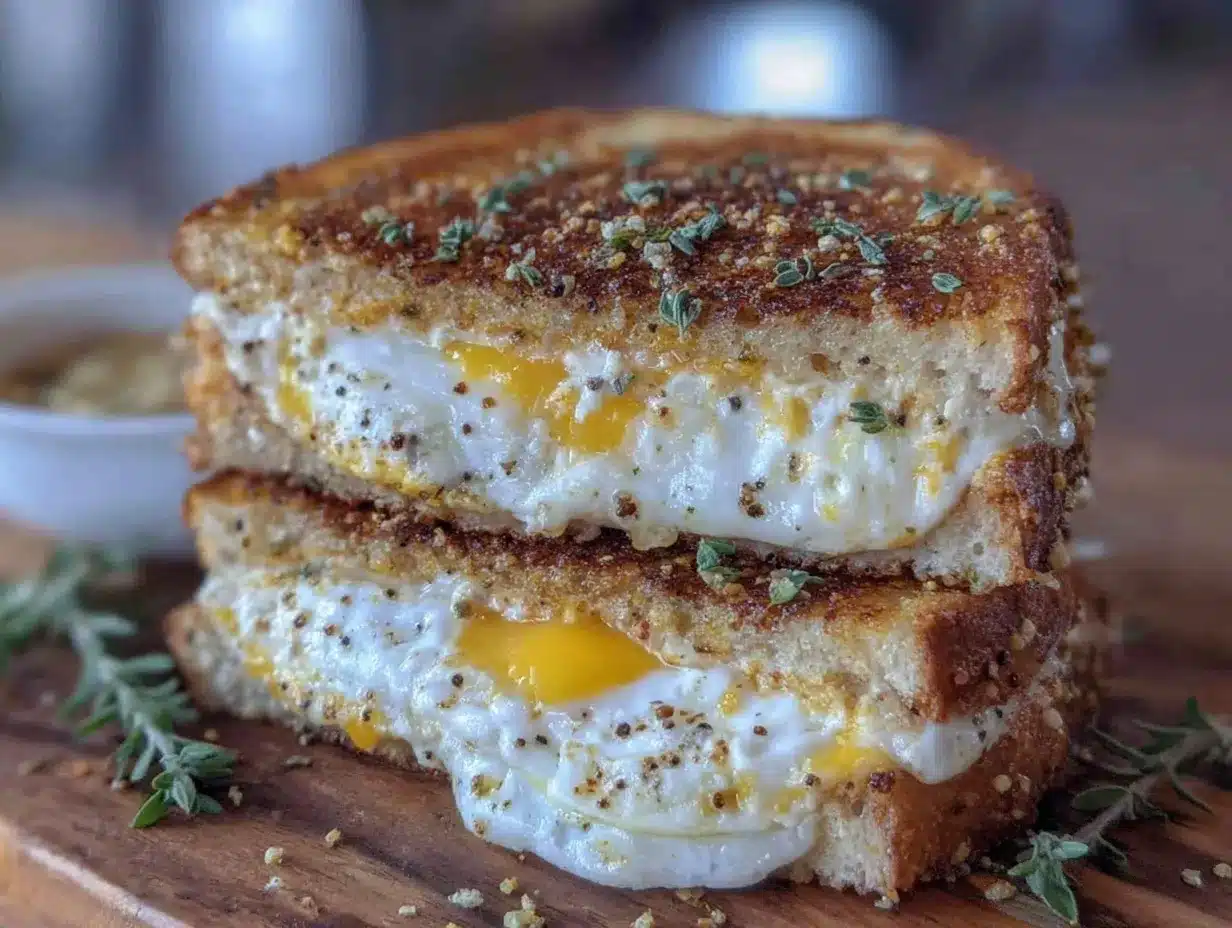 fried egg grilled cheese preparation steps