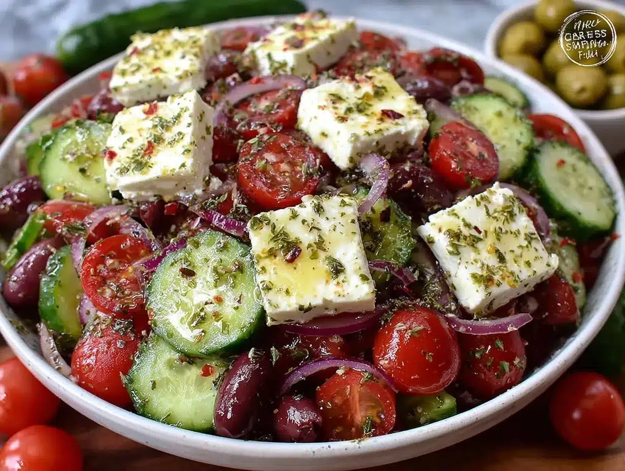 Greek salad recipe preparation steps