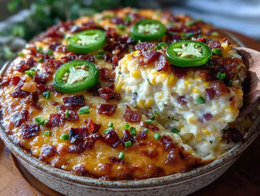 jalapeño popper creamed corn bake - featured image