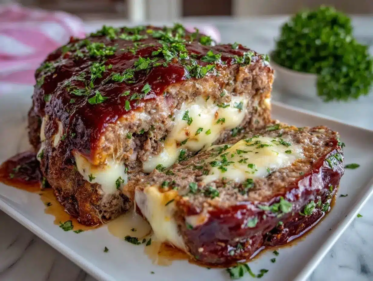 mozzarella stuffed meatloaf preparation steps