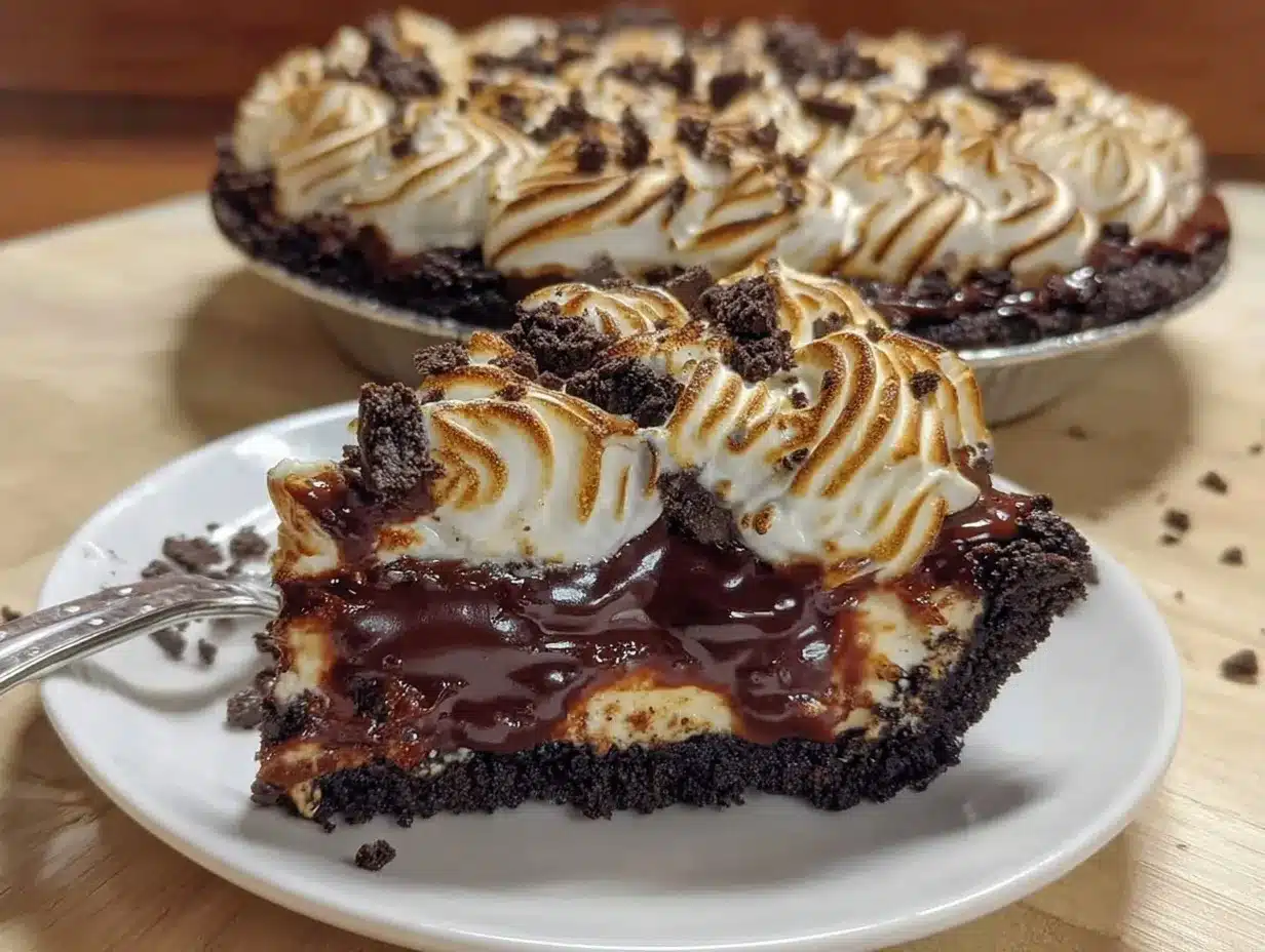 Oreo Mississippi Mud Pie preparation steps