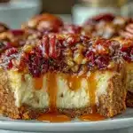 pecan pie cheesecake bars - featured image