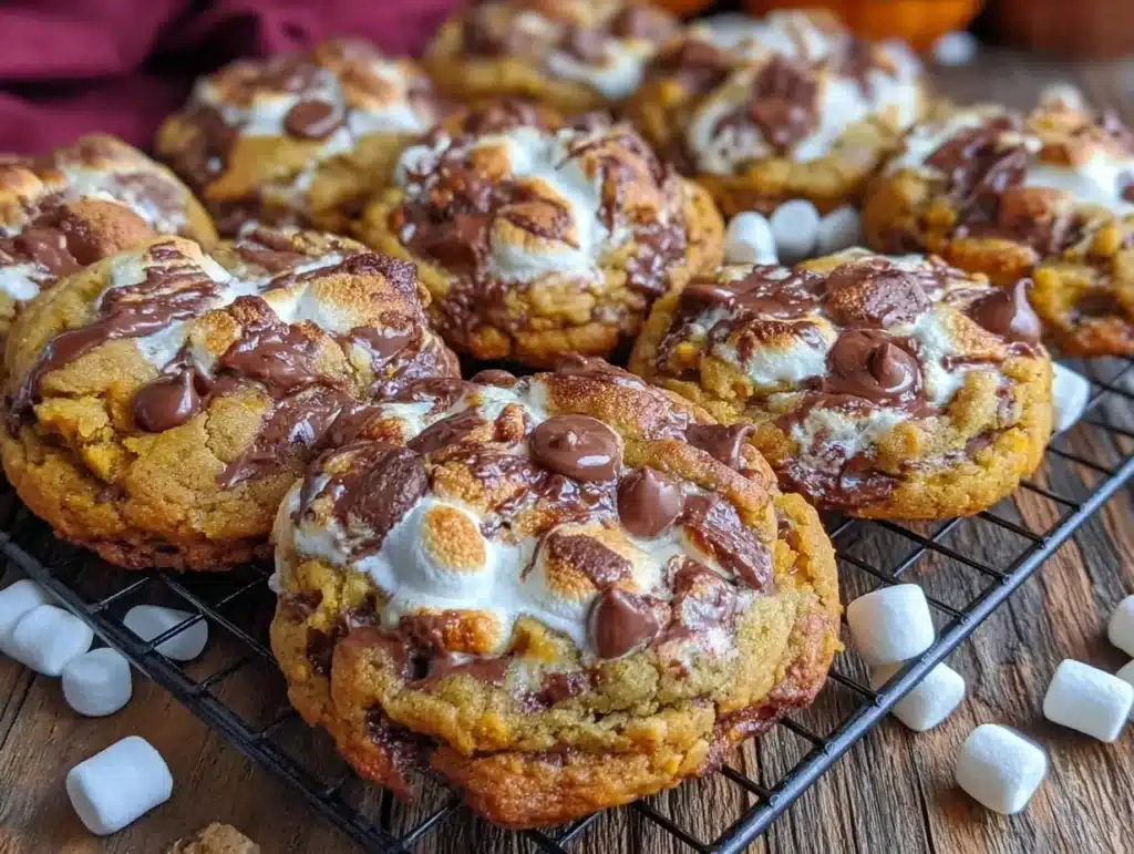 pumpkin smores cookies - featured image