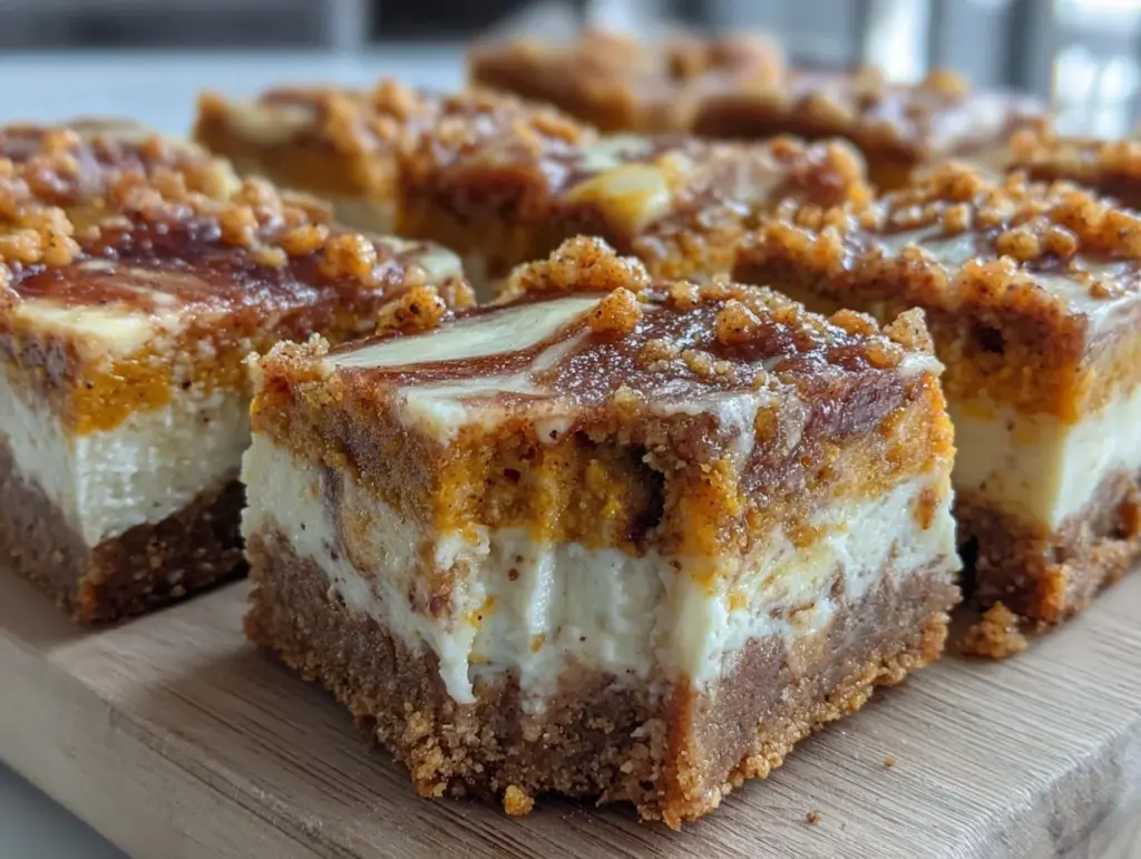 pumpkin spice cheesecake bars - featured image
