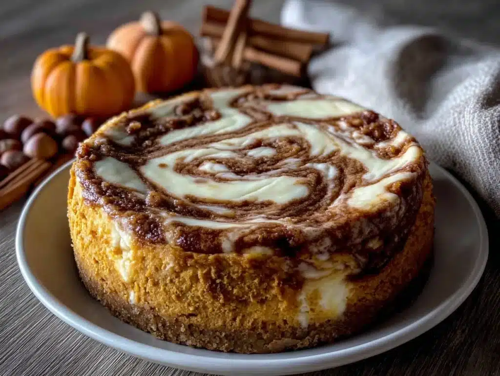 pumpkin swirl cheesecake - featured image