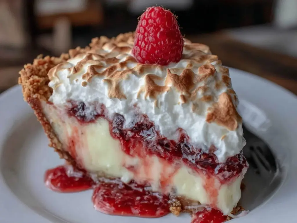 Raspberry Meringue Flapper Pie - featured image