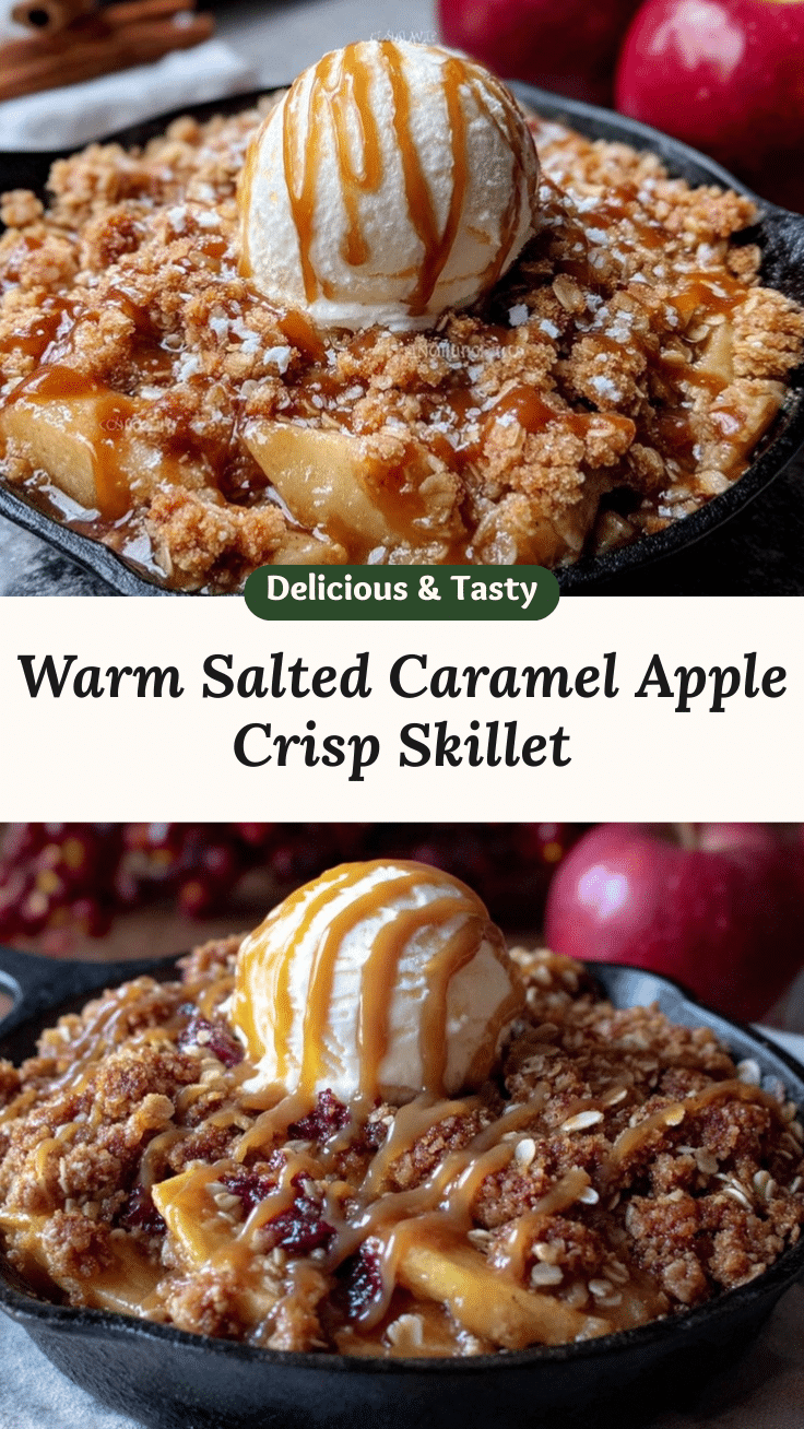 salted caramel apple crisp skillet recipe