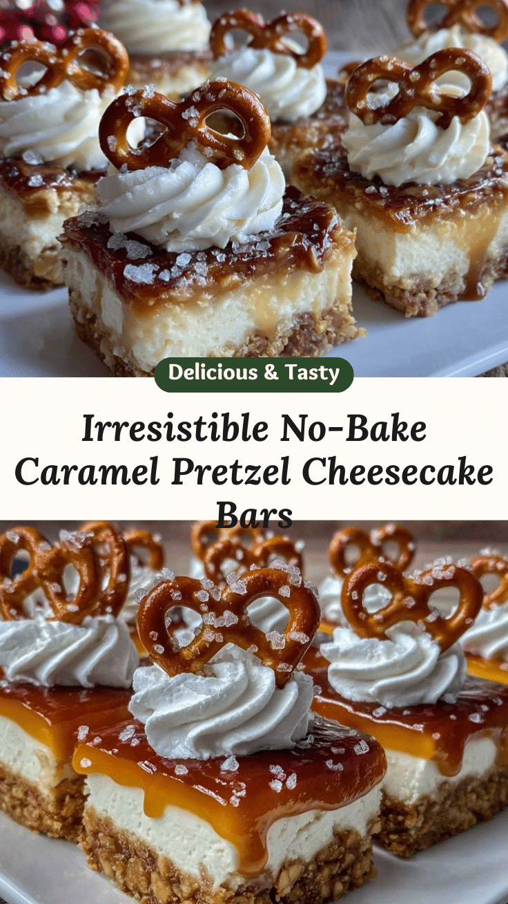 salted caramel pretzel cheesecake bars recipe