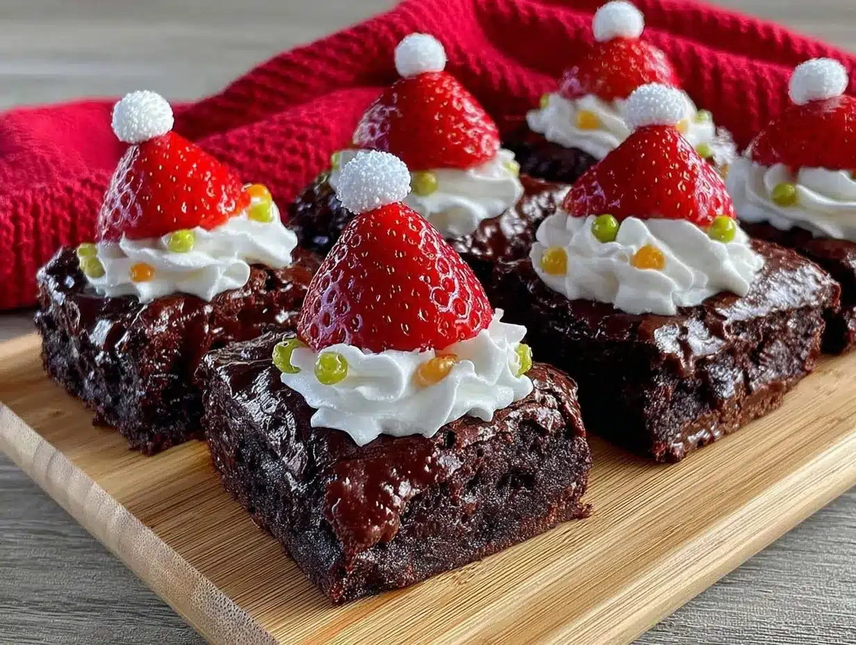 Santa Hat Brownies preparation steps