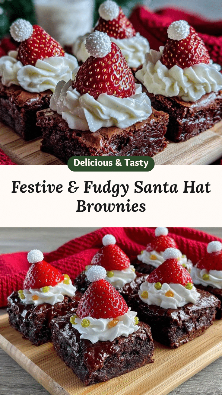 Santa Hat Brownies recipe