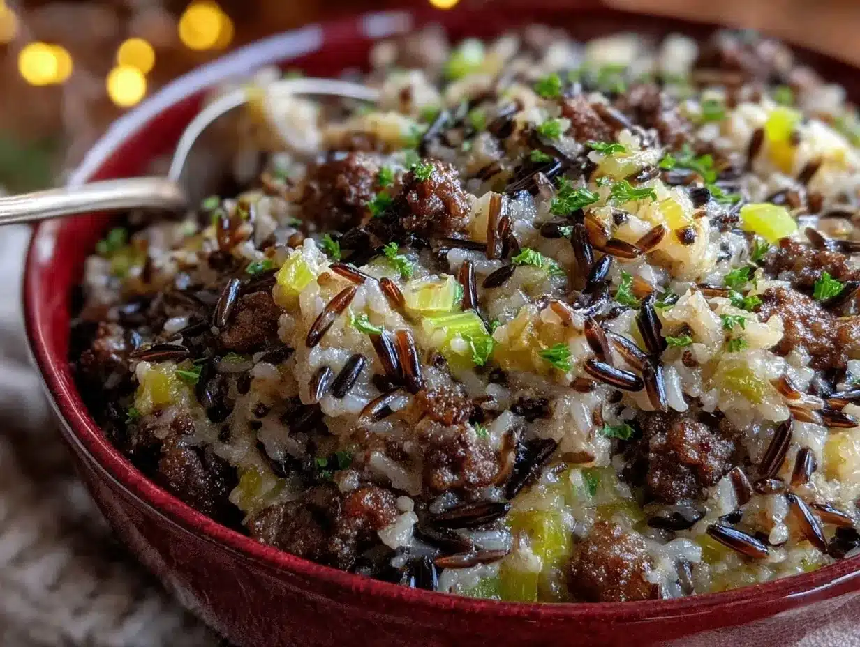 savory wild rice dressing preparation steps