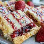 strawberry pop tart slab pie - featured image