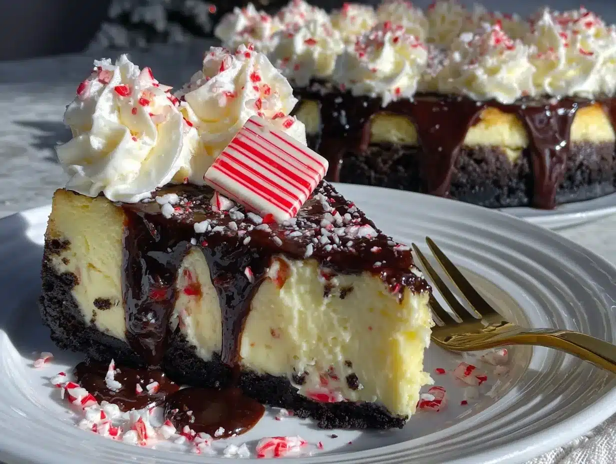 white chocolate peppermint cheesecake preparation steps