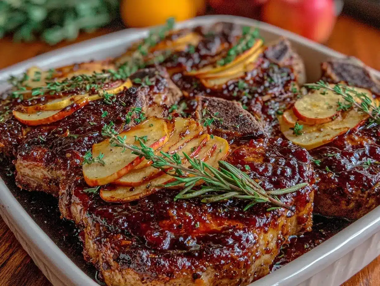 baked pork chops with apple cider glaze preparation steps