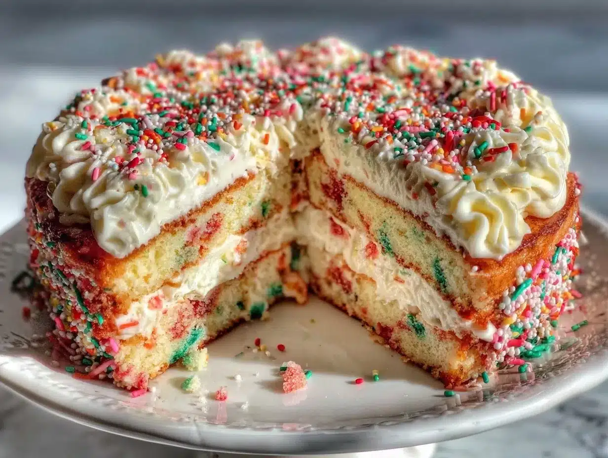 Birthday Confetti Cake preparation steps