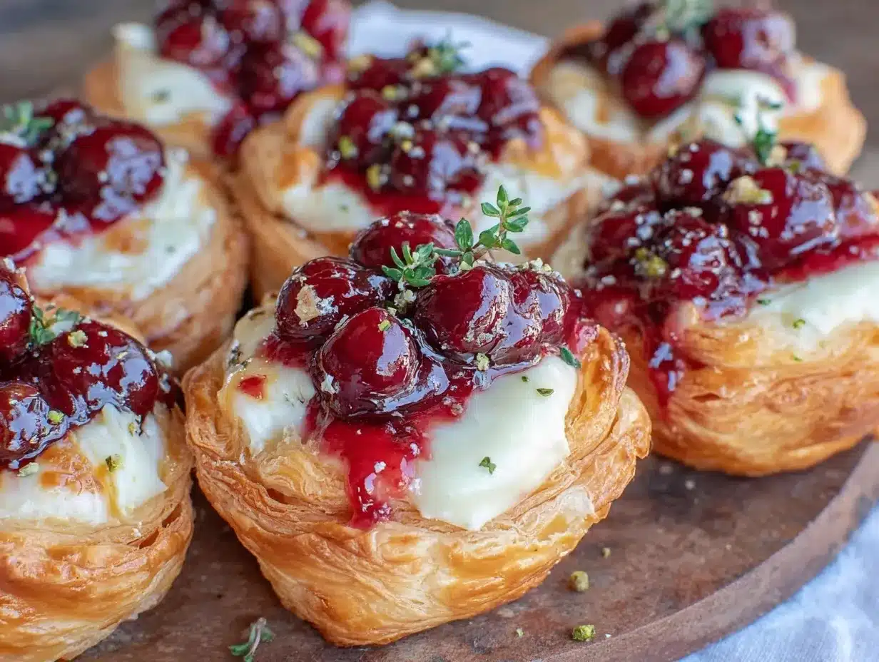Brie Cherry Pastry Cups preparation steps