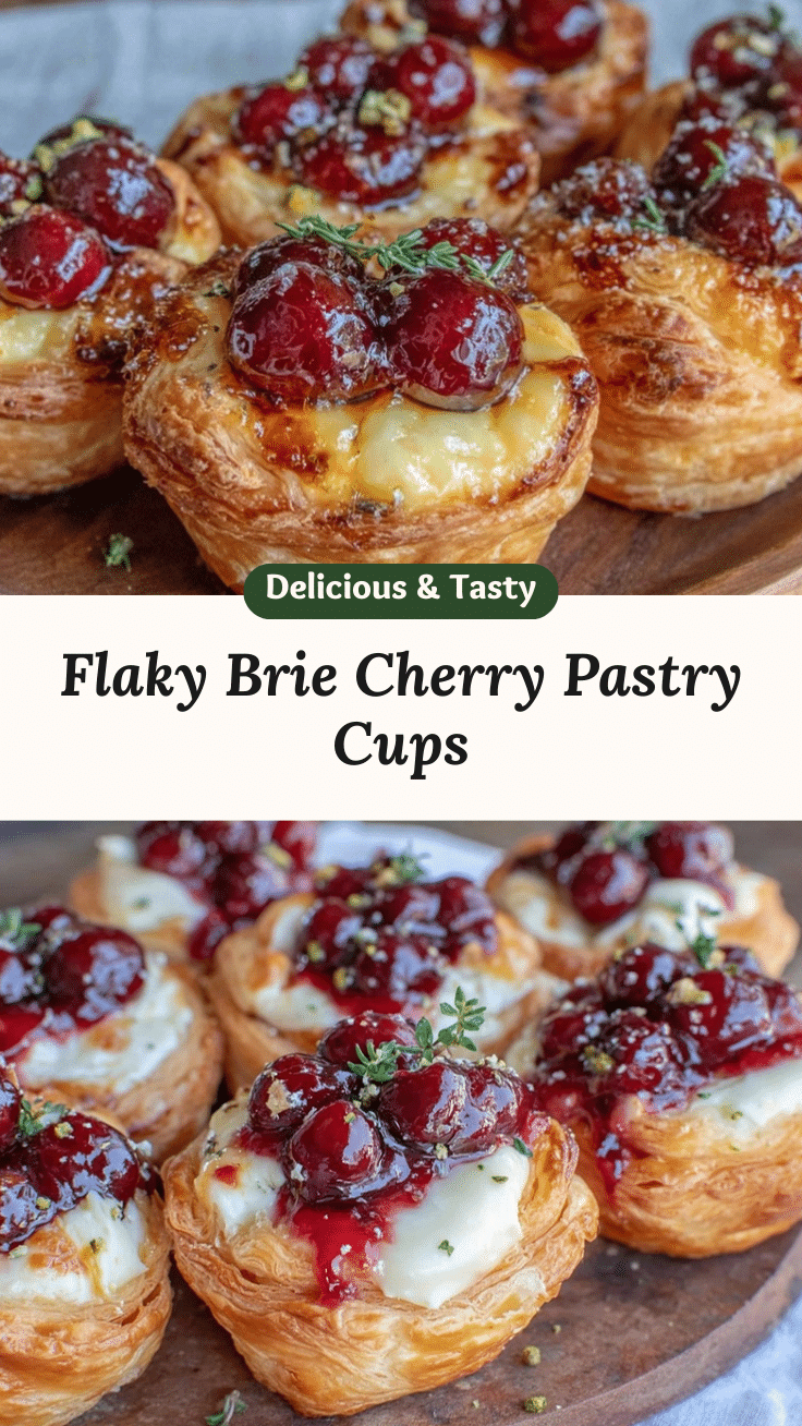 Brie Cherry Pastry Cups recipe