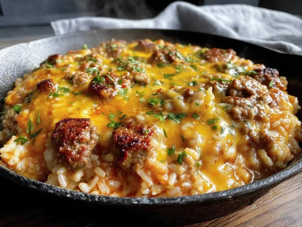 cheesy ground beef skillet - featured image
