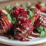 chocolate dipped strawberry roses - featured image