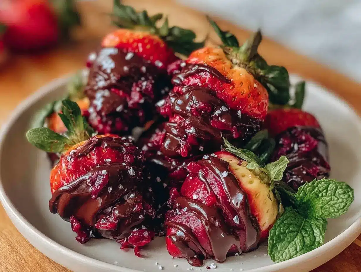 chocolate dipped strawberry roses preparation steps