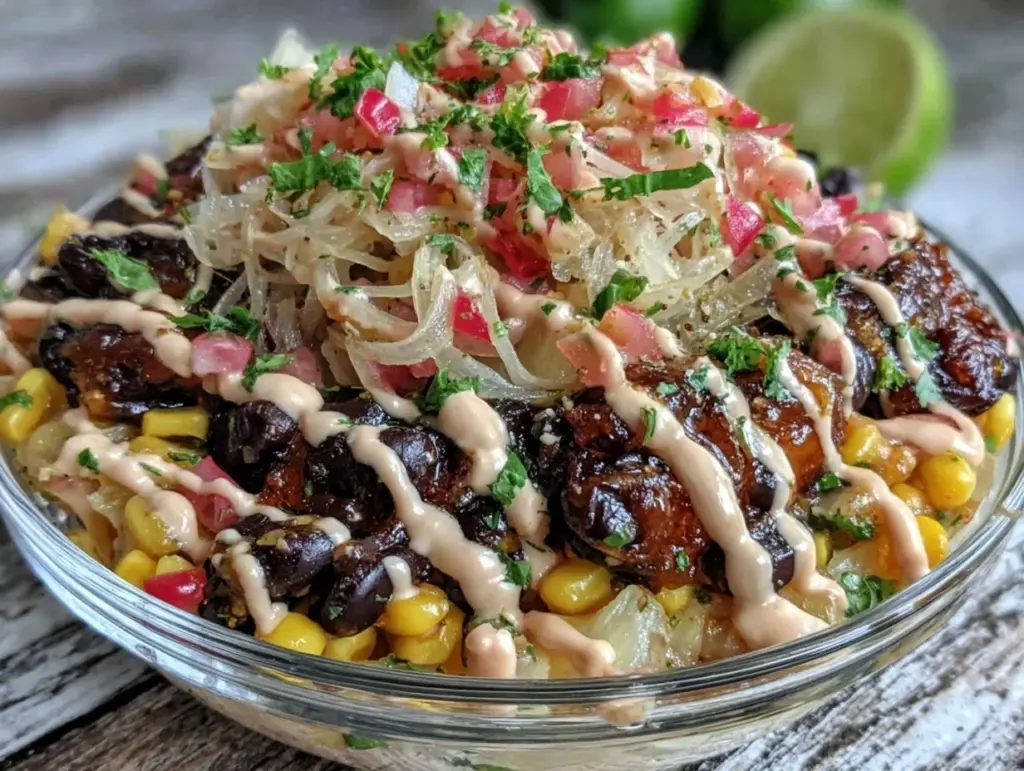 citrus tahini black bean bowl - featured image