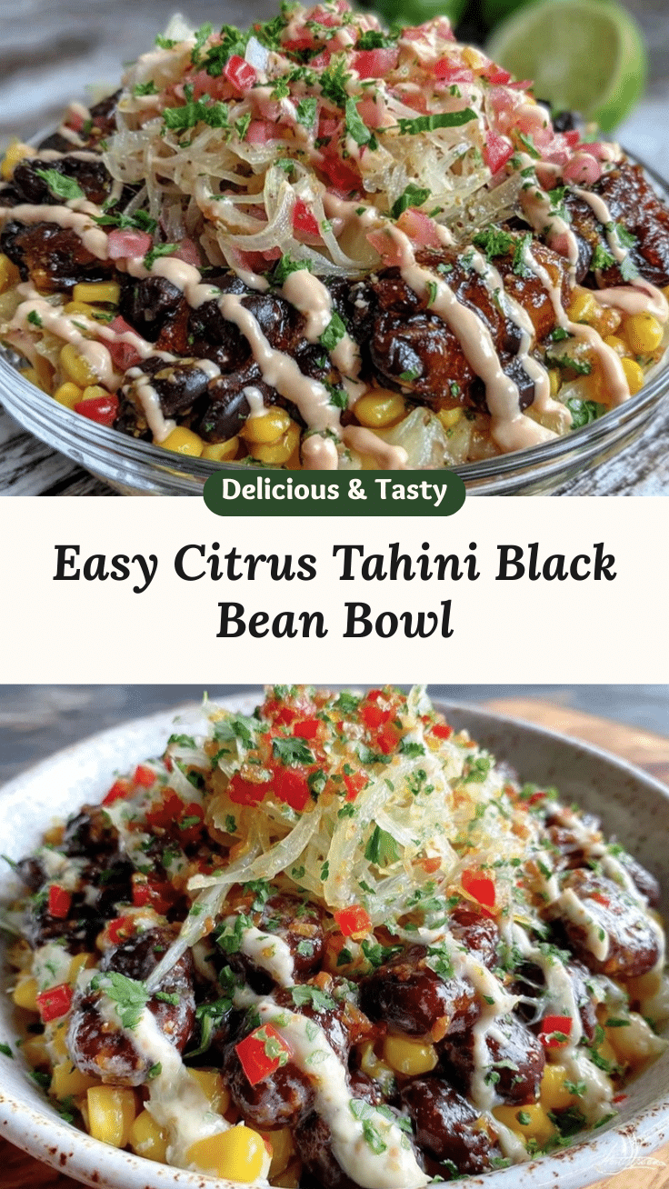 citrus tahini black bean bowl recipe