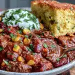 comfort chili with cornbread - featured image