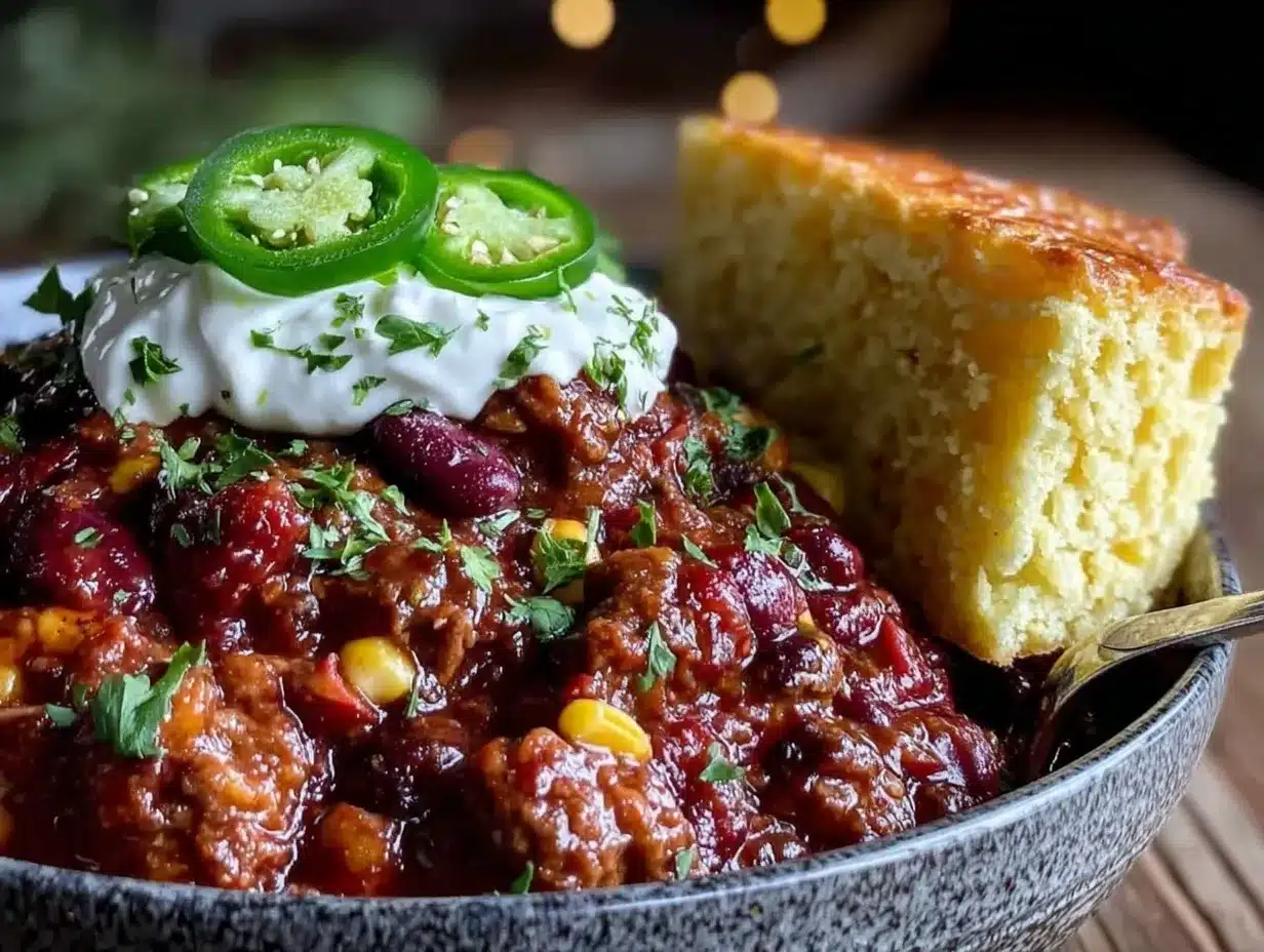 comfort chili with cornbread preparation steps