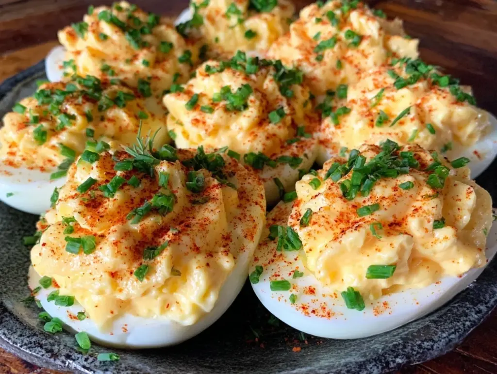 creamy deviled eggs - featured image