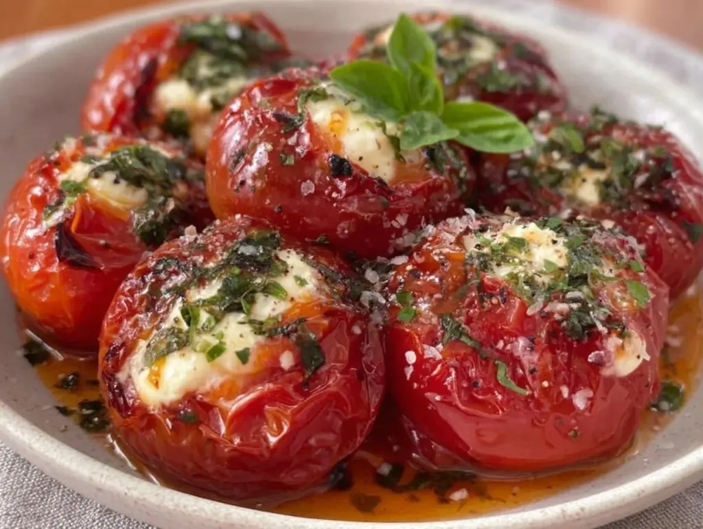 creamy stuffed cherry tomatoes - featured image