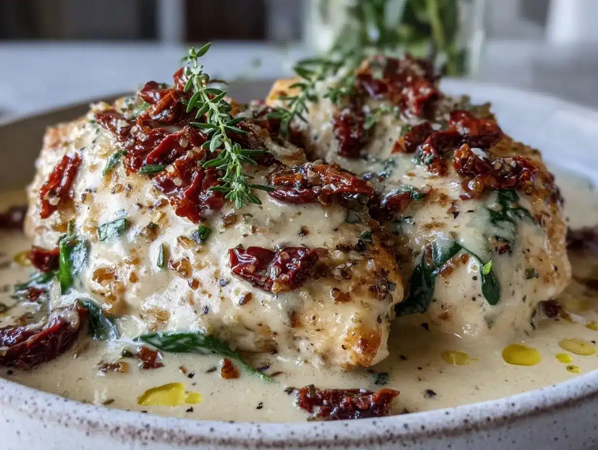 Creamy Tuscan Chicken preparation steps