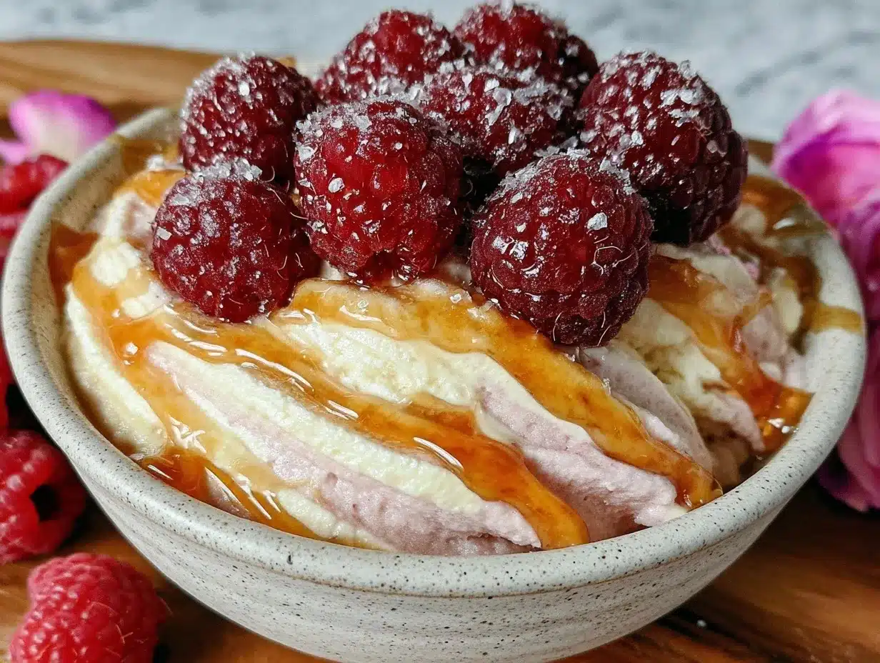 creamy valentine nice cream bowl preparation steps