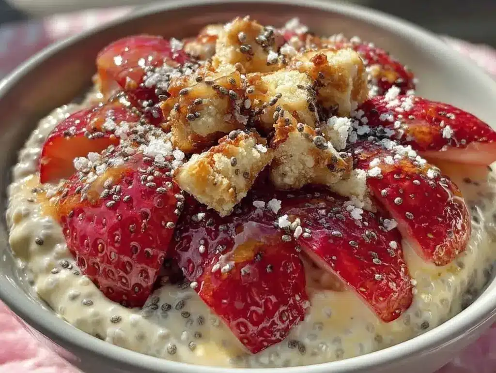 creamy valentine’s chia pudding bowl - featured image